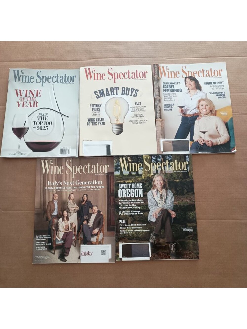 Wine Spectator magazine 5 pack Jan to May 2026